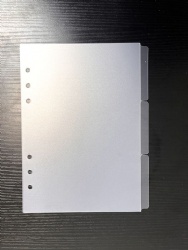 Frosted PP A5 Size 3 Side Tab 6 Holes Divider Set