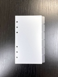 Frosted PP Personal Size 6 Side Tab Divider Page 6 Holes