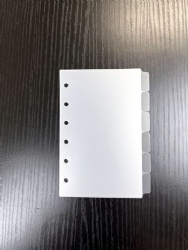 Frosted Plastic A7 Size 6 Side Tab Divider Page 6 Holes