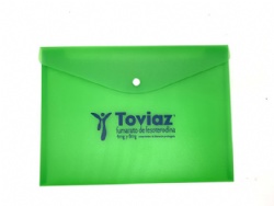 Green Color Plastic Envelope A4 Size File Folder Snap Button