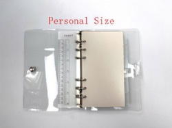 Jelly Clear Platsic A6 Size 6 Ring Binder Snap Button