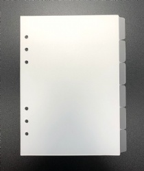 Frosted PP A5 Size Divider Page 6 Side Tab Custom Design